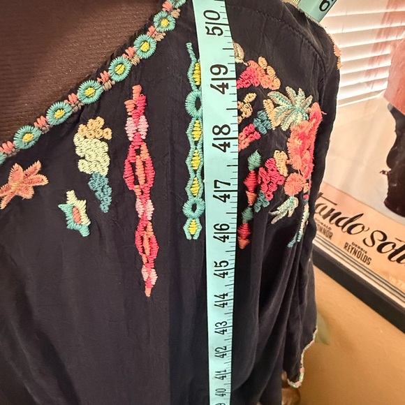 Johnny Was Dark Blue Dress with Colorful Embroidery - Picture 5 of 8